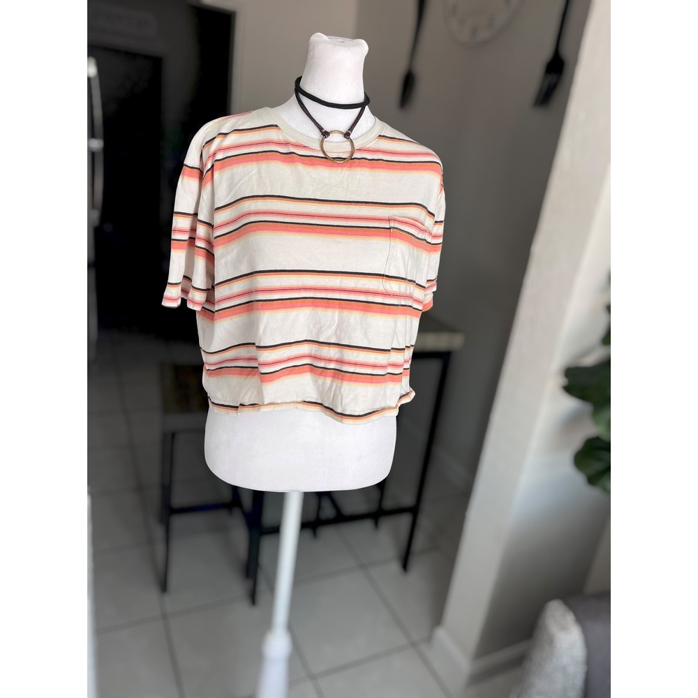 Billabong Striped Crop Top Size L